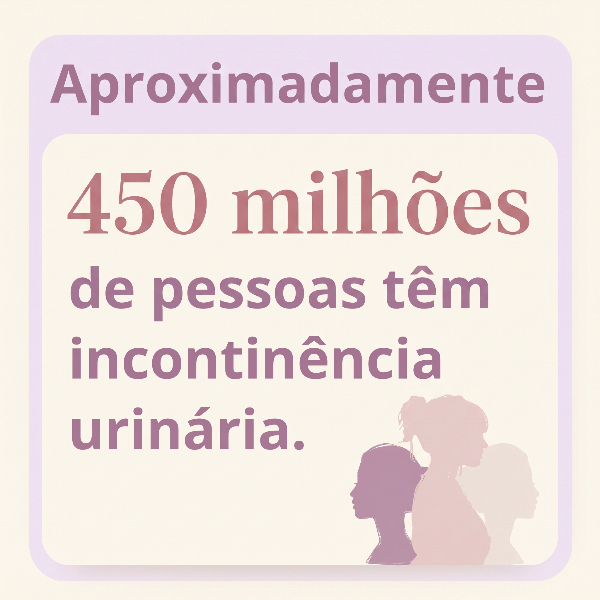 Aproximadamente 450 milhões de pessoas têm incontinência urinária